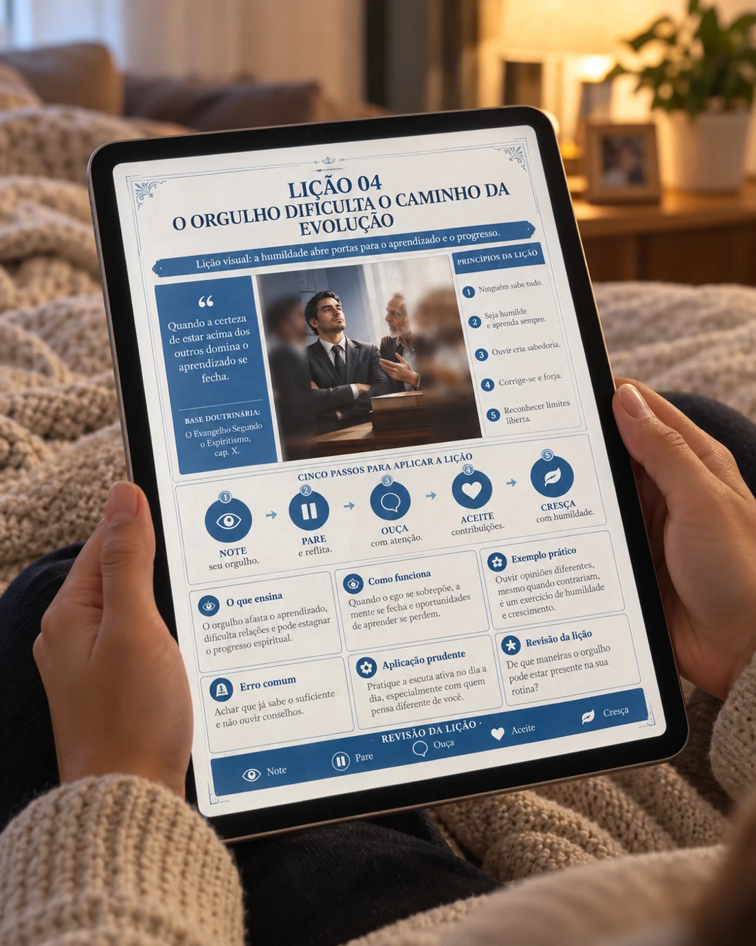 Leitura prática no tablet